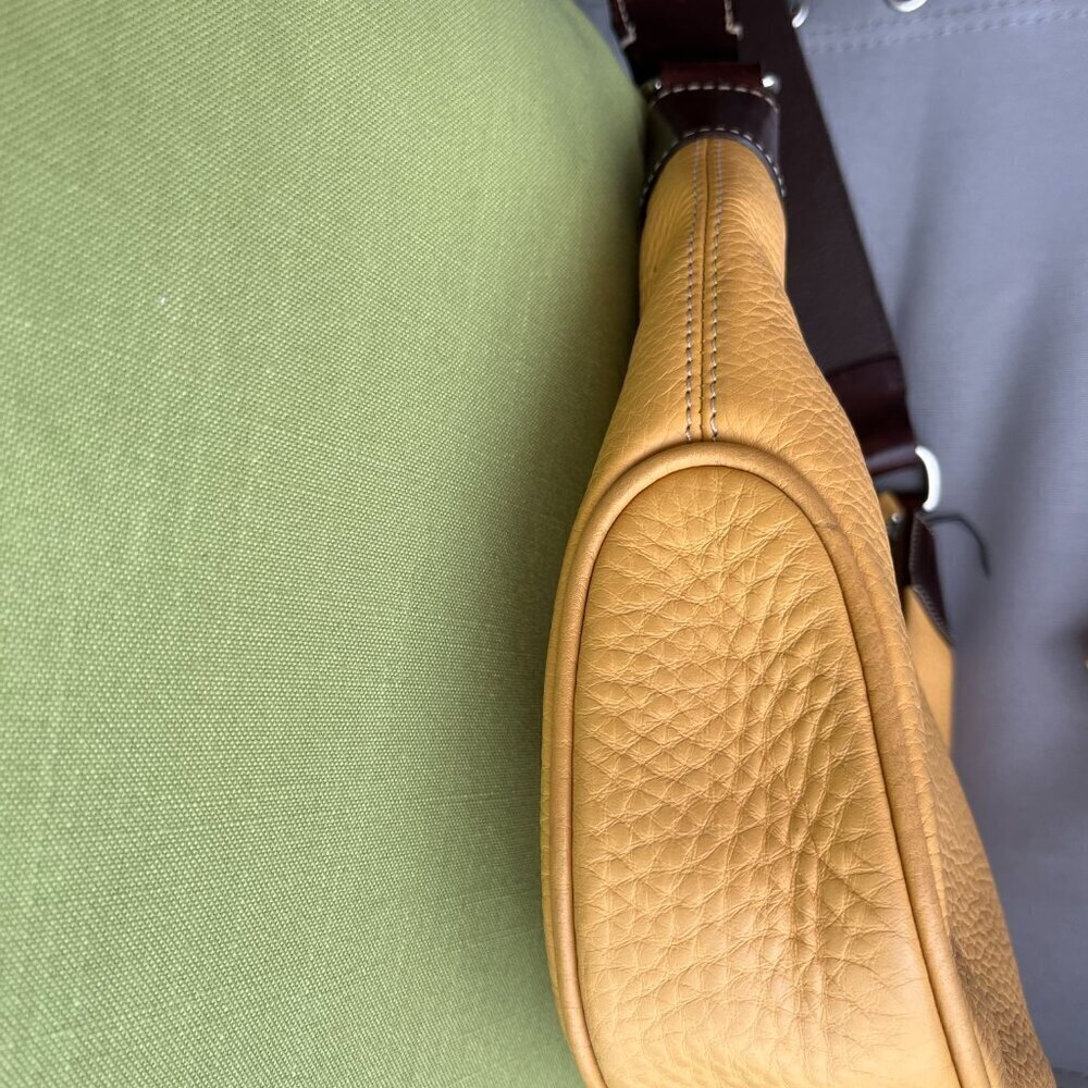 Dooney & Bourke Hobo Shoulder Handbag Pebbled All-Weather Leather Yellow Mustard - Picture 11 of 16